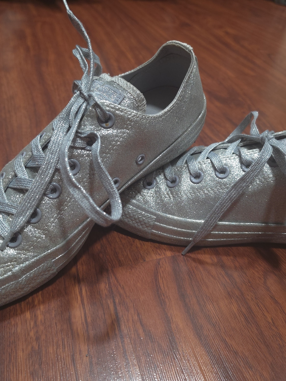 Converse Metallic Silver Low-Top Sneakers